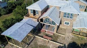 House under construction with wooden frame