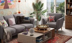 Modern Kerala home interior with stylish living room décor